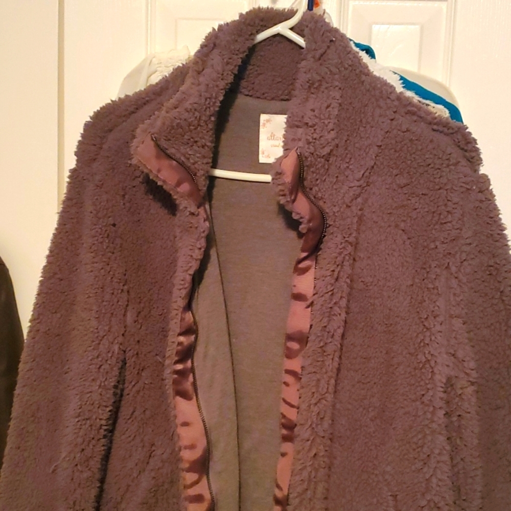 Alter'd State Womens Medium  Brown Wooly Jacket with mock collar